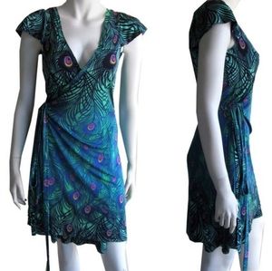 H&M Matthew Williamson peacock print wrap dress